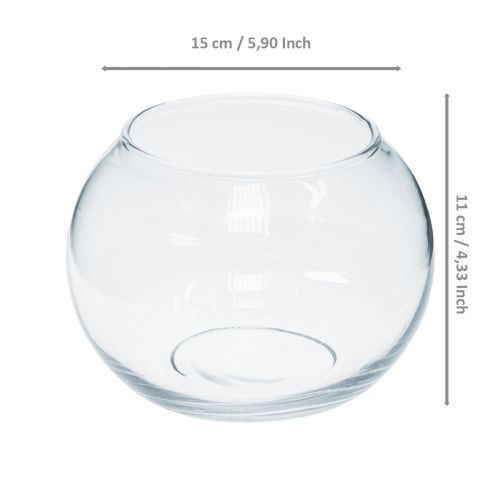 Article Vase boule vase à fleurs en verre rond décoration verre H11cm Ø15cm