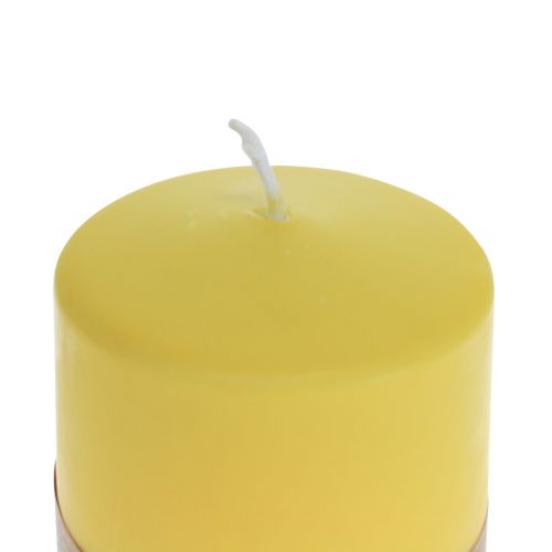Floristik24 Bougie pilier jaune citron Bougies Wenzel Bougies PURE 90×70mm
