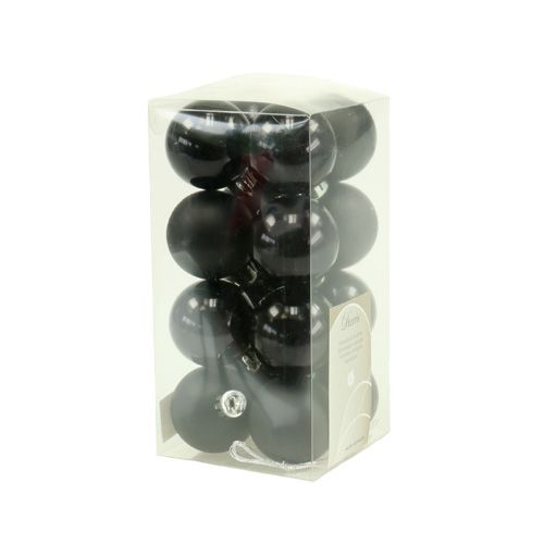 Floristik24 Boule de Noël en plastique Ø4cm noir 16 pcs