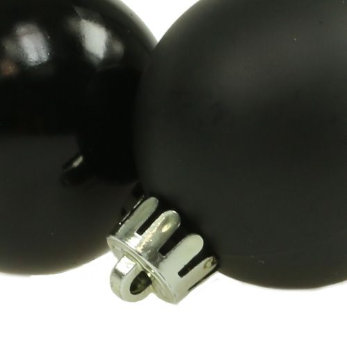 Floristik24 Boule de Noël en plastique Ø4cm noir 16 pcs