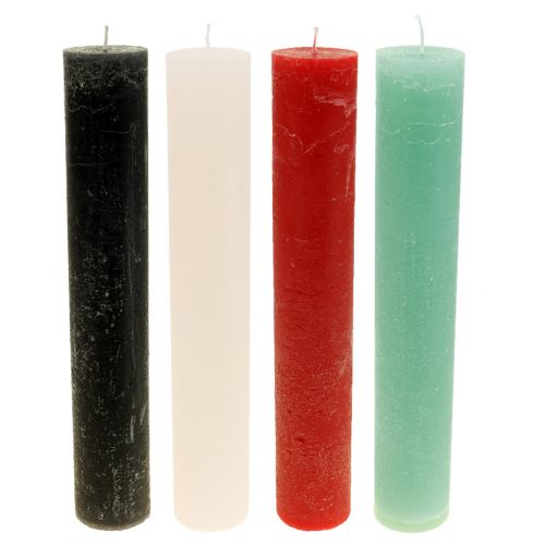 Grandes bougies Bougies bâton colorées 50x300mm 4pcs