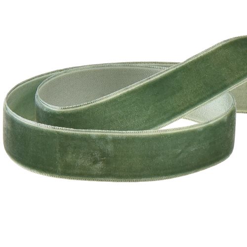 Article Ruban de velours ruban décoratif vert ruban cadeau en velours W20mm L10m