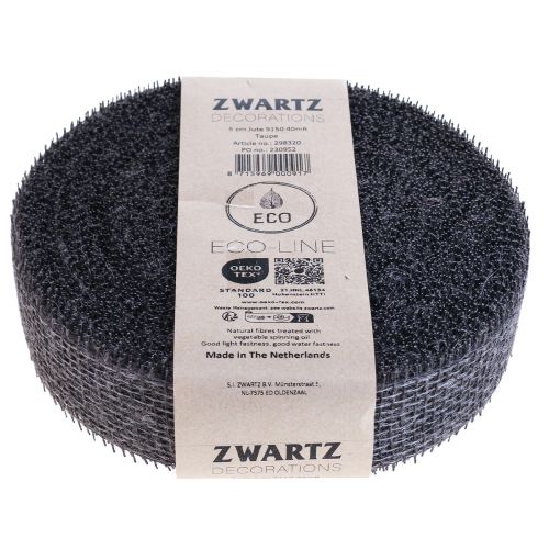 Floristik24 Ruban de jute ruban filet déco ruban jute marron taupe 5cm 40m