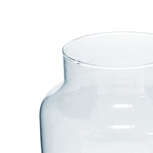 Floristik24 Vase en Verre Vase Fleur Rond Grand Verre 100% Recyclé H20 Ø17cm