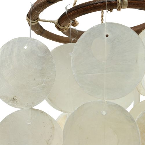 Article Capiz carillon à vent suspendu décoration coquillages disques de nacre 95cm