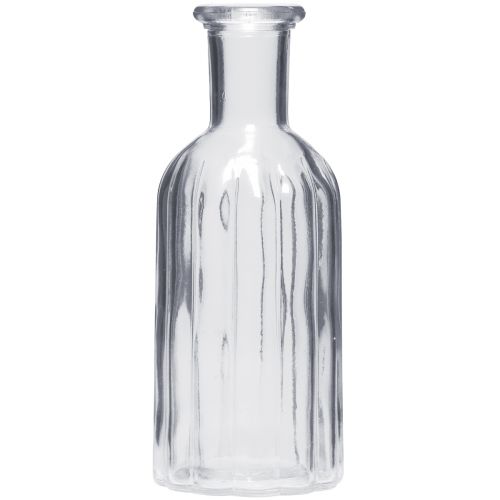 Vase bouteille, vase en verre, vase haut, transparent, Ø7,5 cm, H19,5 cm, 2 pièces
