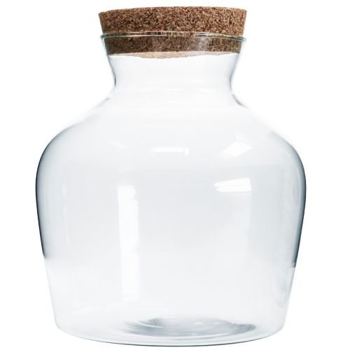 Verre déco avec bouchon Vase déco avec couvercle H25cm Ø24cm