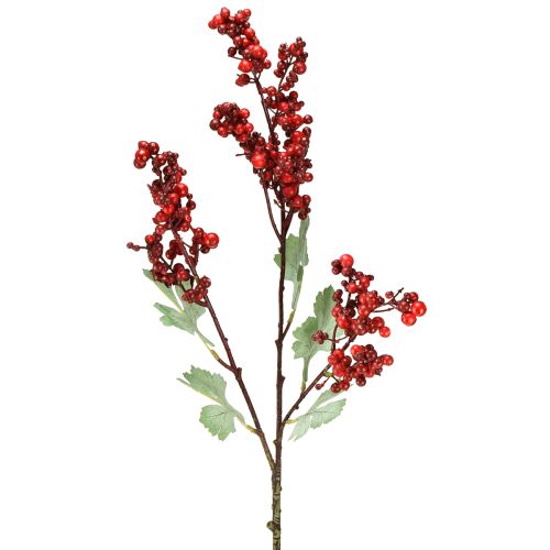 Article Branche de baies artificielles rouge, décoration de Noël, 74 cm