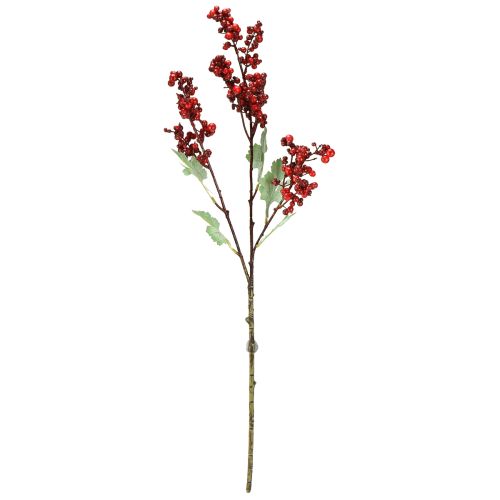 Article Branche de baies artificielles rouge, décoration de Noël, 74 cm