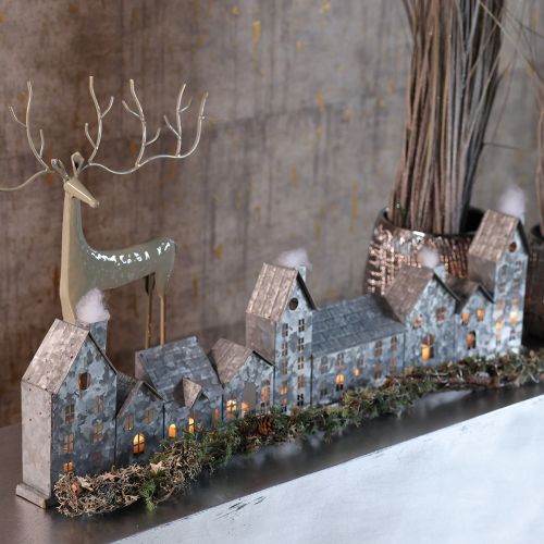 Décoration Maison en Métal avec Porte-Bougies Chauffe-Plat 68cm Argentée | Floristik24.fr