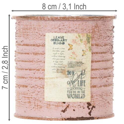 Article Pot de fleurs décoratif rond en métal antique rose, Ø8 cm H7,5 cm