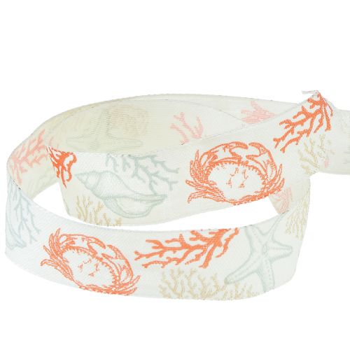Article Ruban décoratif ruban cadeau maritime corail 25mm 18m