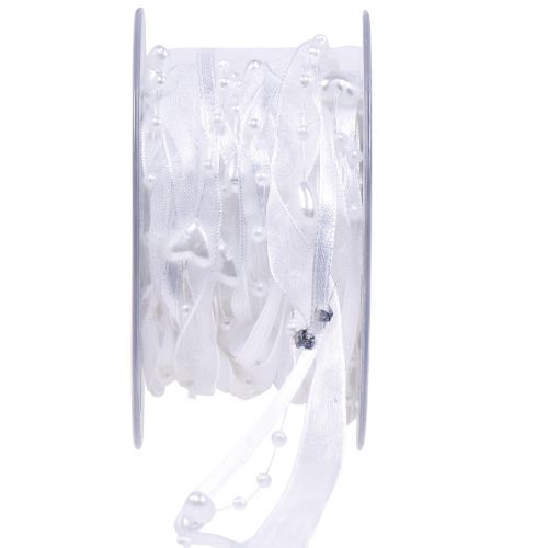 Article Ruban de mariage ruban organza mariage blanc 10mm 5m