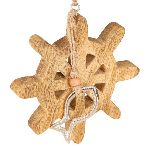 Article Décoration volant en bois pendentif poisson métal Ø12cm 2pcs