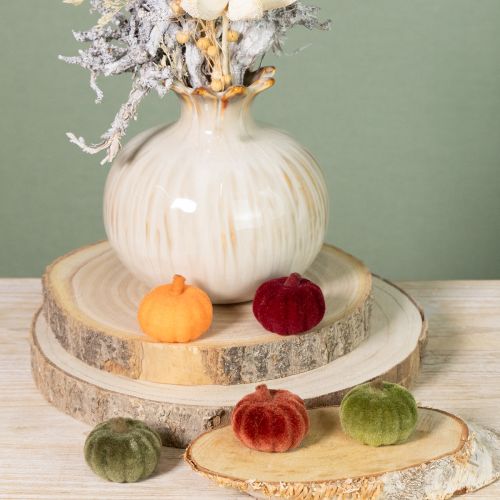 Article Mini décoration citrouille floquée à disperser 6 couleurs Ø4cm 24 pcs