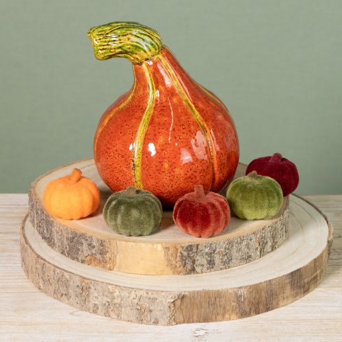 Article Mini décoration citrouille floquée à disperser 6 couleurs Ø4cm 24 pcs