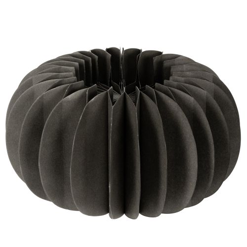 Anneaux décoratifs citrouille en papier nid d'abeille 24 cm gris foncé, lot de 4