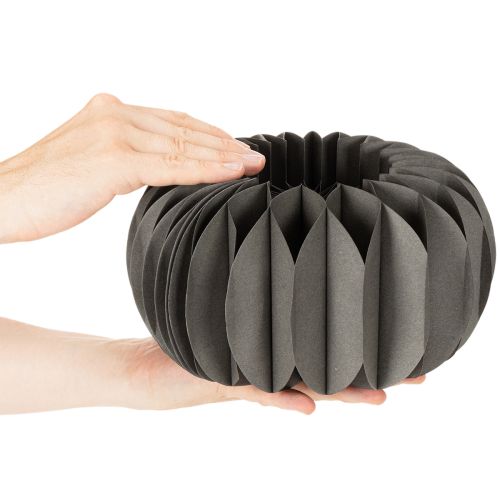 Article Anneaux décoratifs citrouille en papier nid d'abeille 24 cm gris foncé, lot de 4
