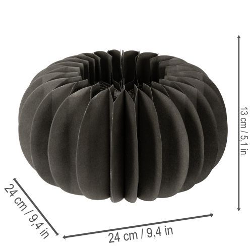 Anneaux décoratifs citrouille en papier nid d'abeille 24 cm gris foncé, lot de 4 | Floristik24.fr