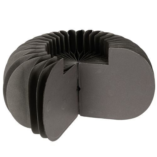 Anneaux décoratifs citrouille en papier nid d'abeille 24 cm gris foncé, lot de 4 | Floristik24.fr