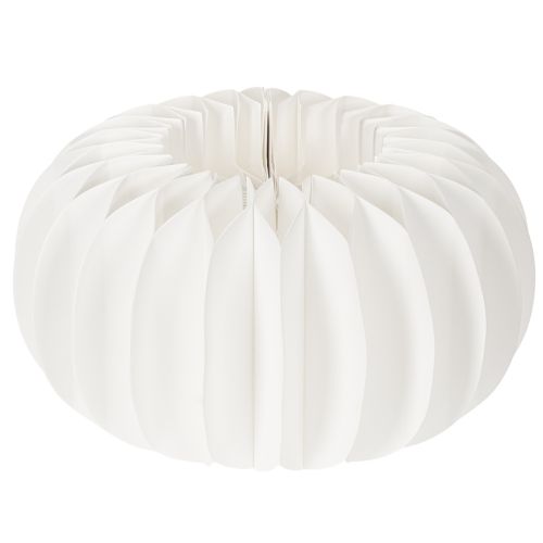 Citrouille en papier nid d'abeille blanche ronde 24 cm pour décorations automnales et compositions florales (4 pièces)