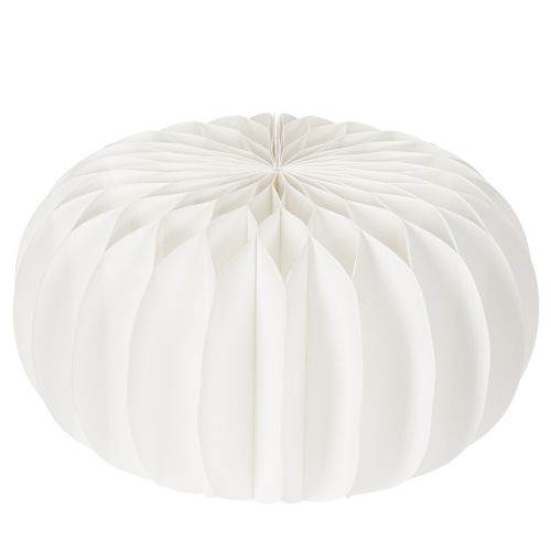 Citrouille en papier nid d'abeille blanche ronde 24 cm pour décorations automnales et compositions florales (4 pièces) | Floristik24.fr