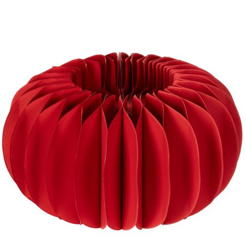 Ensemble de 4 citrouilles en papier alvéolé rouge 24 cm décoratives pour table