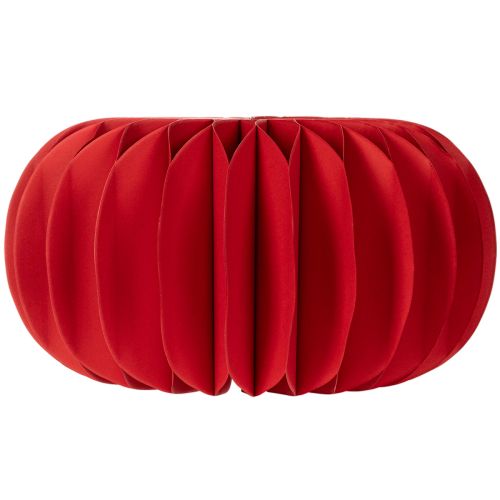 Ensemble de 4 citrouilles en papier alvéolé rouge 24 cm décoratives pour table | Floristik24.fr