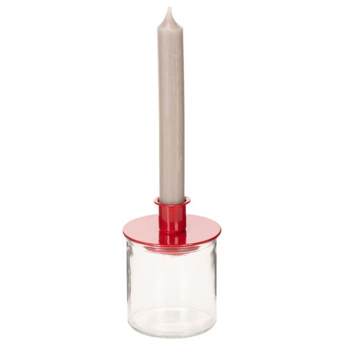 Photophores en verre transparent rond 8 cm par 3 | Floristik24.fr
