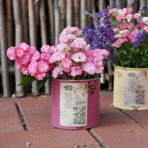 Article Boîte décorative en métal, style shabby chic, Ø 11 cm H 10,5 cm, couleurs variées