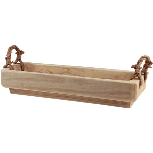Floristik24 Jardinière en bois bol carré Paulownia naturel 57,5×18cm×18m