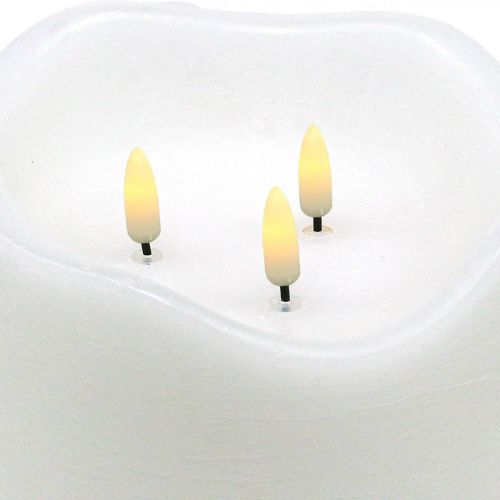 Floristik24 Bougie LED grande cire blanche pour minuterie à piles Ø14.5cm H15cm