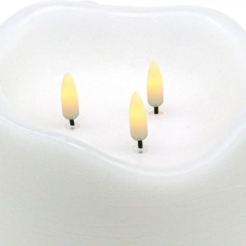 Article Bougie LED grande cire blanche pour minuterie à piles Ø14.5cm H15cm