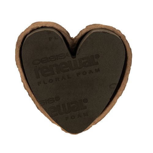 Cœur en mousse florale OASIS® Renewal® Biolit®, 18 cm, brun, pour compositions florales, lot de 2