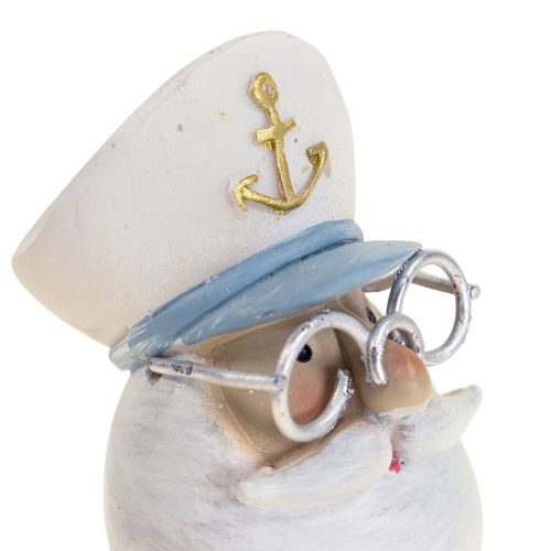 Floristik24 Décoration maritime figurine capitaine à lunettes décoration estivale H11,5cm
