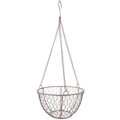 Corbeille en fil à suspendre panier suspendu métal aspect rouille Ø21cm