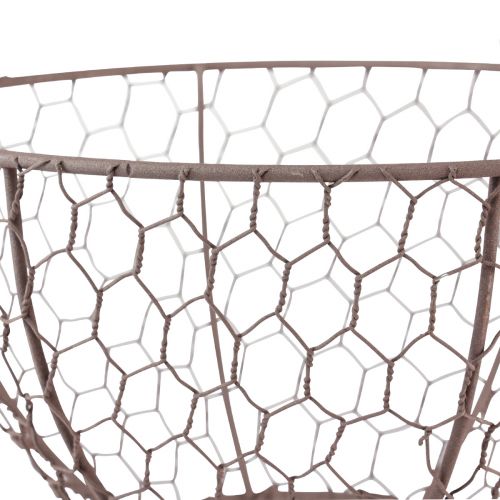 Article Corbeille en fil à suspendre panier suspendu métal aspect rouille Ø21cm