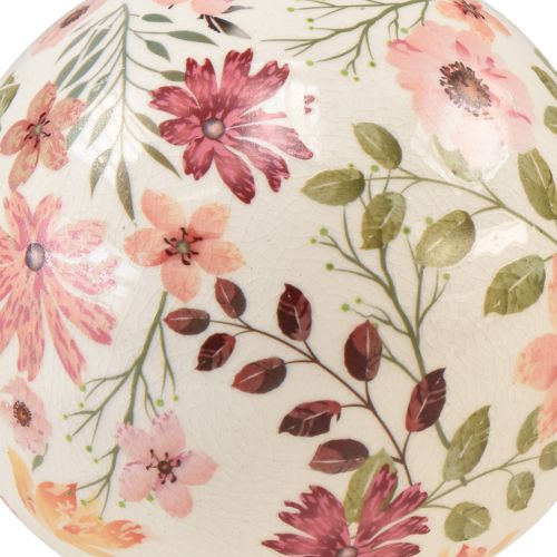 Floristik24 Boule en céramique avec fleurs faïence décorative en céramique 12cm