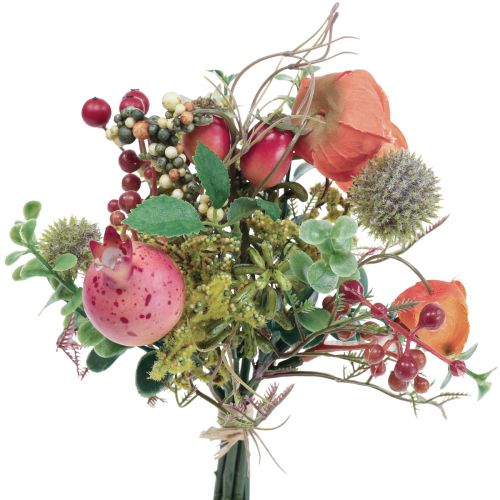 Bouquet de fleurs artificielles physalis globe chardon décoration grenade 21cm