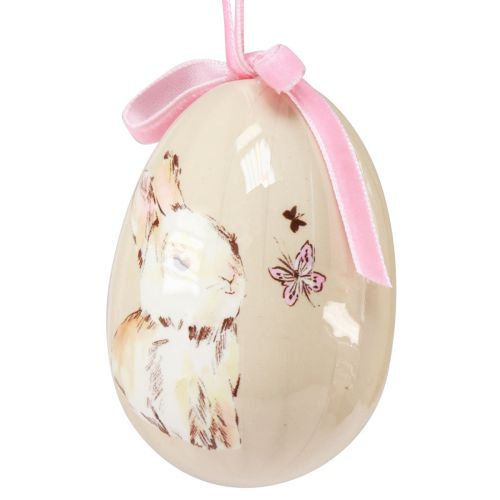 Floristik24 Oeufs de Pâques décoratifs à suspendre avec motifs 4,5×6,5cm 6 pcs