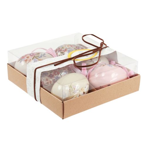 Floristik24 Oeufs de Pâques décoratifs à suspendre avec motifs 4,5×6,5cm 6 pcs
