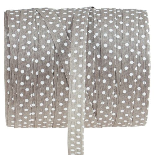 Floristik24 Ruban cadeau ruban de coton à pois marron 10mm 100m
