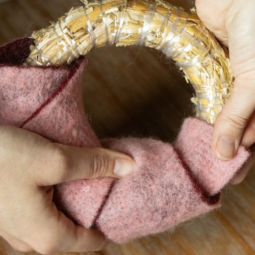 Article Ruban de feutre bicolore, ruban de pot, ruban de feutre de laine rose rouge 7,5 cm 5 m