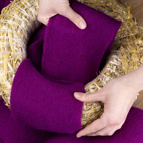 Article Ruban de feutrine en laine, fuchsia, 15 cm x 5 m, pour la décoration et les loisirs créatifs