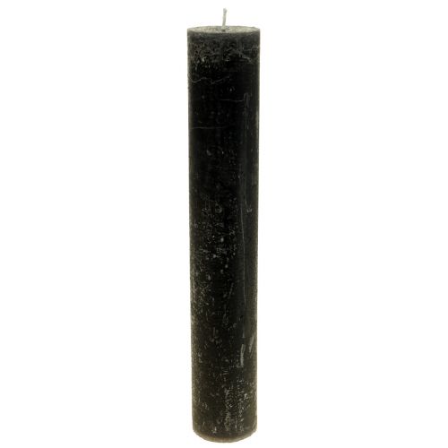 Article Grandes bougies, bougies bâton, couleur anthracite unie, 50x300mm, 4 pièces
