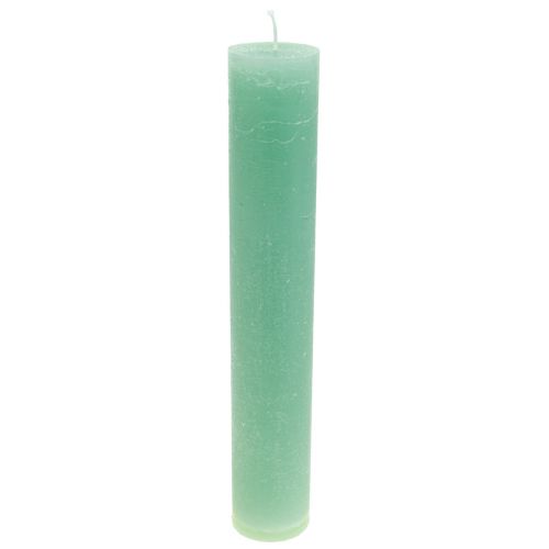 Bougies vertes, grandes bougies de couleur unie, 50x300mm, 4 pièces