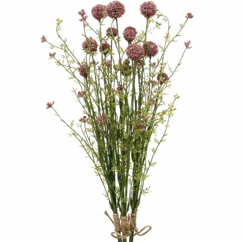 Floristik24 Artificielle Craspedia Violet Drumstick Fleurs Artificielles 3pcs