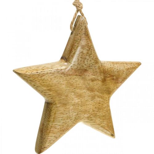 Article Décoration de l'Avent, étoile en bois, étoile de décoration de Noël H9cm 3 pcs