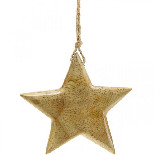 Floristik24 Décoration de l&#39;Avent, étoile en bois, étoile de décoration de Noël H9cm 3 pcs