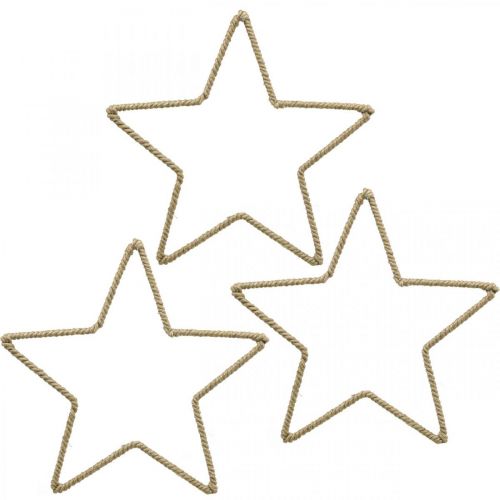 Article Décoration de l&#39;Avent, étoile de décoration de Noël, étoile décorative jute L15,5 cm 8 pièces